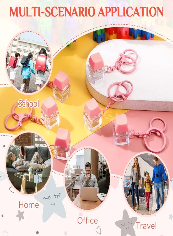 Shappy 6 Pcs Keyboard Fidget Toys, Fidget Keychain, Fidget Keyboard Clicker Keychain Gift, Keychain Button Stress Relief Gifts for Adult Office Home School, ADHD Toy, Cool Fidgets(Pink) - Image 3