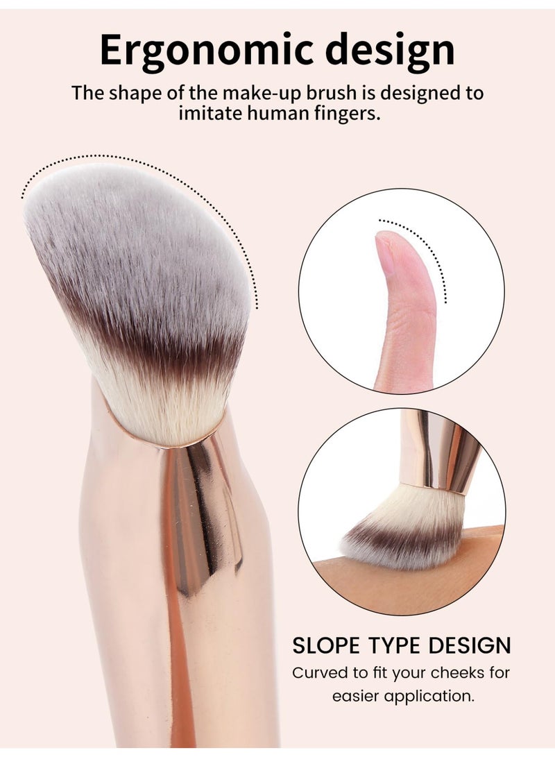 مانجي مجموعة فرش مكياج مكونة من 4 قطع - فرشاة كريم أساس وفرشاة خافي عيوب بزاوية مثالية لمزج مستحضرات التجميل السائلة أو الكريمية أو البودرة الخالية من العيوب - Image 2