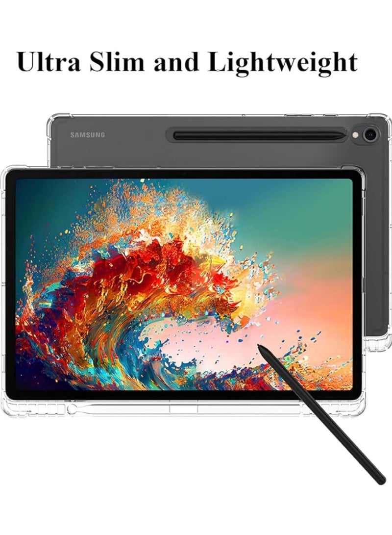 Captaintech with Samsung Galaxy Tab S9 FE 10.9 Inch Case Clear Protective Case with Pencil Holder Ultra Thin Hard Back Shockproof Double Air Pocket Bumper Cover - Image 3