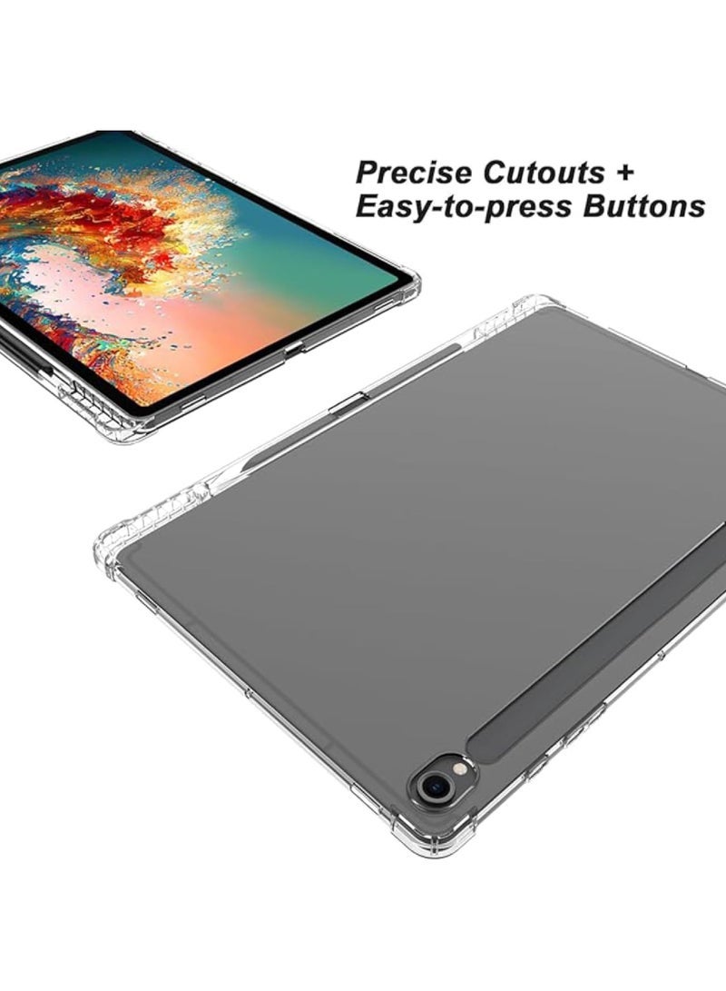 Captaintech with Samsung Galaxy Tab S9 FE 10.9 Inch Case Clear Protective Case with Pencil Holder Ultra Thin Hard Back Shockproof Double Air Pocket Bumper Cover - Image 5
