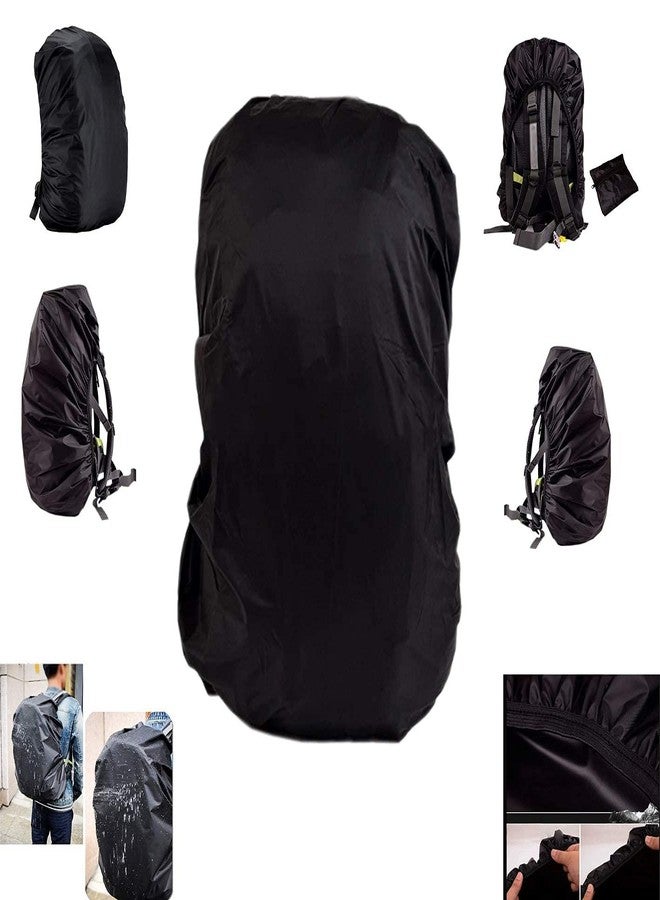 MYSELF Nylon Rain & Dust Cover Waterproof with Pouch for Laptop Bags and Backpacks School Bag Cover, Luggage Bag Cover - Black - Image 3