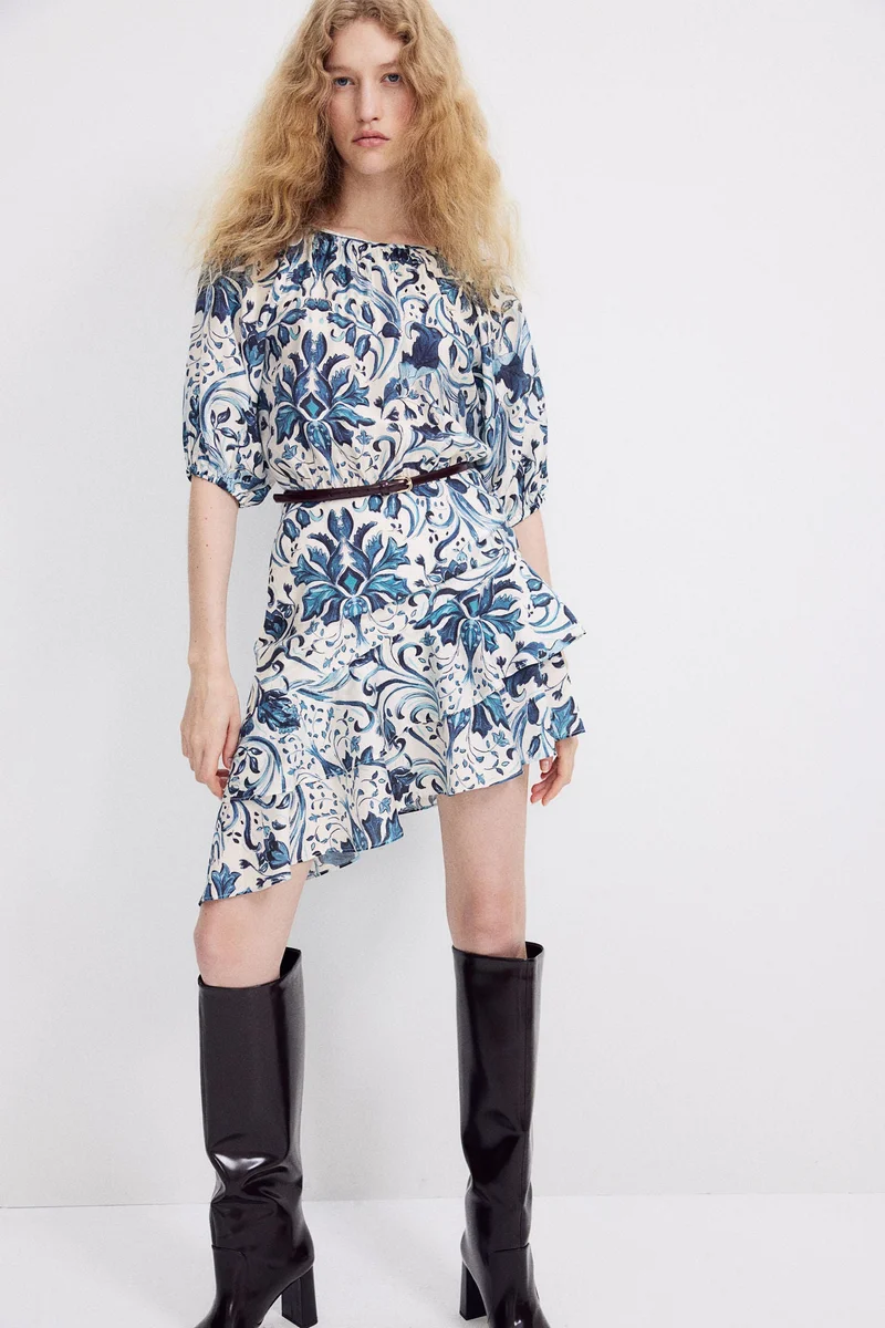 H&M Flounce-Trimmed Dress
