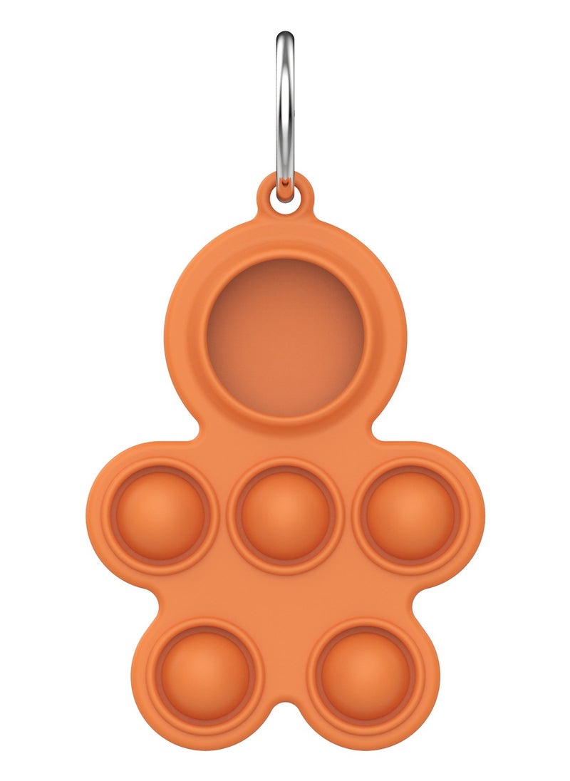 Generic - Silicone Protective Case for Apple AirTag Equipped with Decompression Toy, Safeguarding Objects, Elderly, and Children from Loss, Exuding Elegance and Quality Orange - Image 1