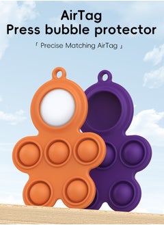 Generic Silicone Protective Case for Apple AirTag Equipped with Decompression Toy, Safeguarding Objects, Elderly, and Children from Loss, Exuding Elegance and Quality Orange  - Image 2