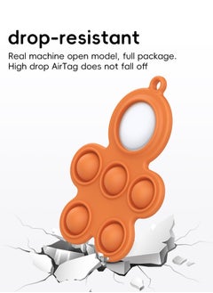 Generic Silicone Protective Case for Apple AirTag Equipped with Decompression Toy, Safeguarding Objects, Elderly, and Children from Loss, Exuding Elegance and Quality Orange  - Image 3