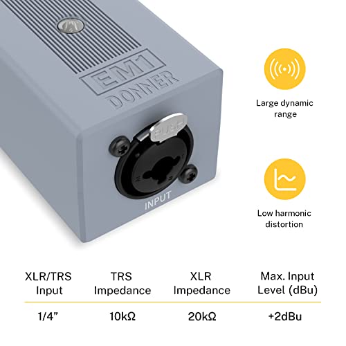 Donner EM1 Rechargeable Portable Personal in-Ear Monitor Amplifier Analog Headphone Amplifier Stereo Headphone Earphone Amp Volume Control Audio Booster with XLR and TRS Input 3.5mm Output Jack - Image 3