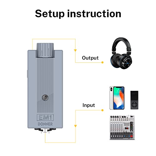 Donner EM1 Rechargeable Portable Personal in-Ear Monitor Amplifier Analog Headphone Amplifier Stereo Headphone Earphone Amp Volume Control Audio Booster with XLR and TRS Input 3.5mm Output Jack - Image 4