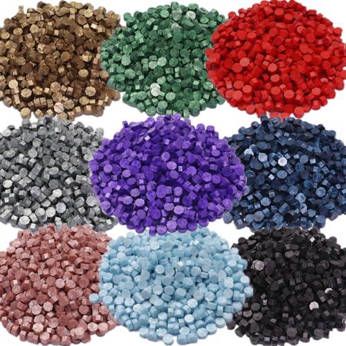 ONWINPOR Wax Seal Beads, 400Pcs Sealing Wax Beads, Octagon Wax Sealing Beads, Navy Blue Sealing Wax Beads Set for Wax Seal Stamp, Gift Wrapping, Letter Sealing (Navy Blue) - Image 3