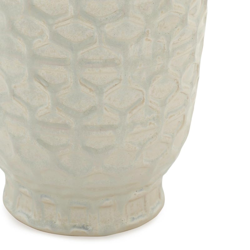 PURE HOME + LIVING Pure Home Living Ivory Honeycomb Pearl Finish Ceramic Vase Medium  - Image 4
