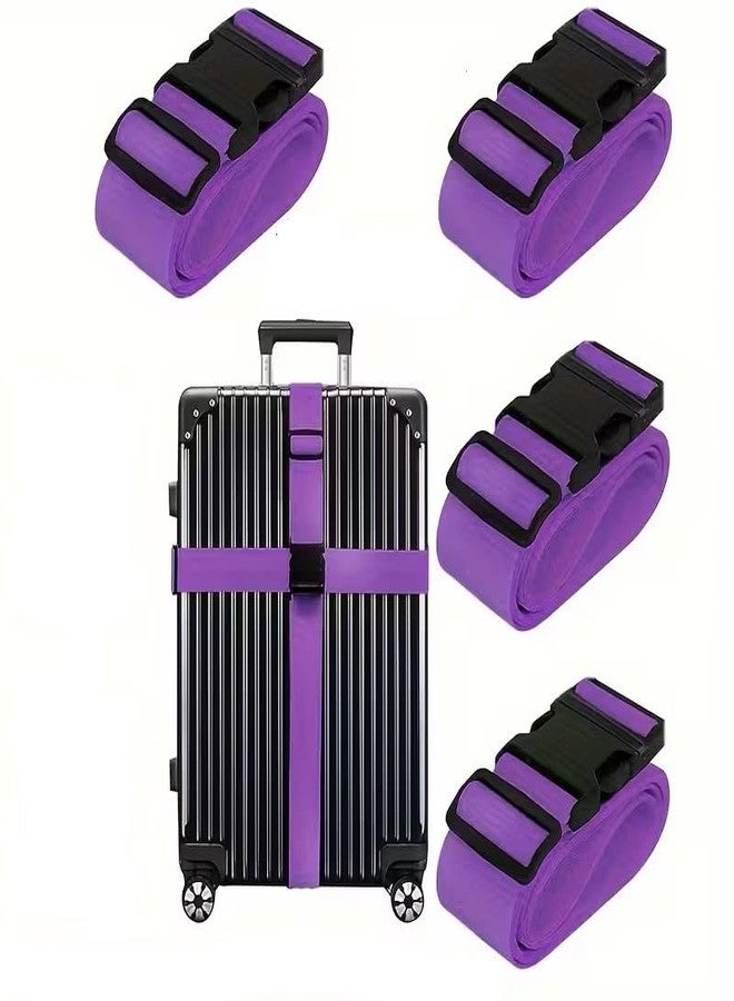 Basri Luggage Strap | Luggage Belt for Suitcase & Trolley Bags | Travel Belt with Quick Release Adjustable Buckle for Suitcase | Purple (4) - Image 1