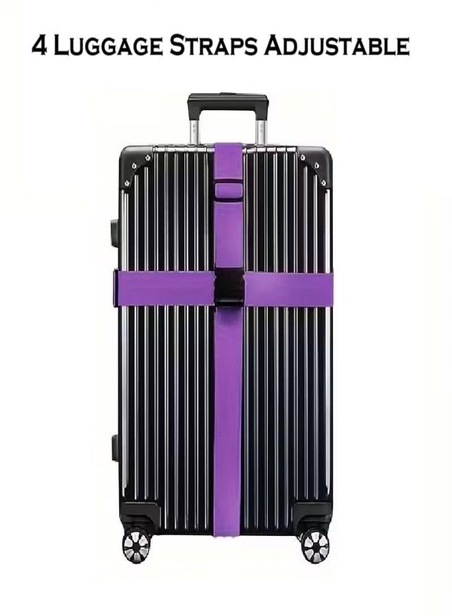 Basri Luggage Strap | Luggage Belt for Suitcase & Trolley Bags | Travel Belt with Quick Release Adjustable Buckle for Suitcase | Purple (4) - Image 2