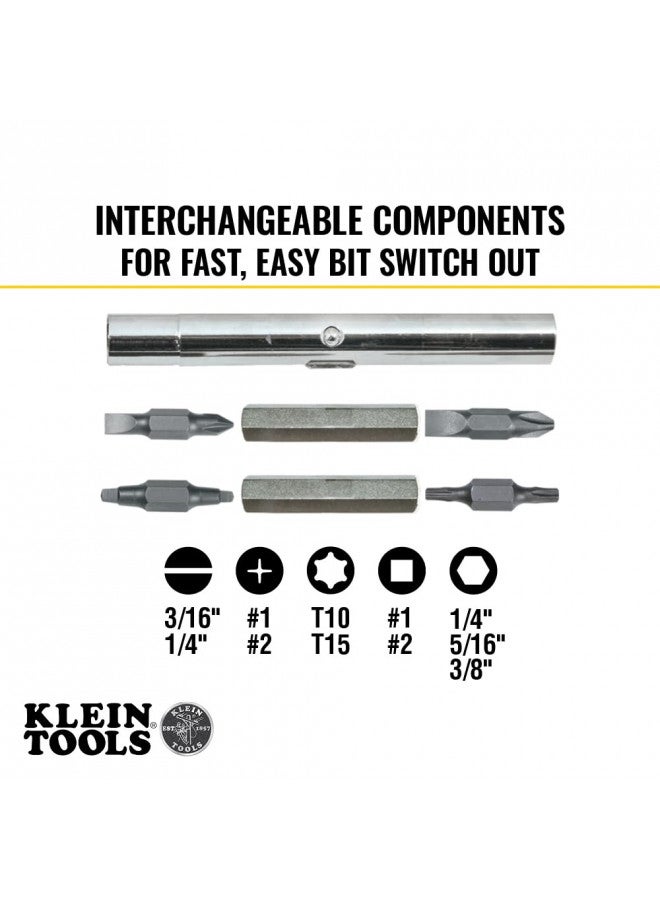 Klein Tools 32500 11-in-1 Screwdriver / Nut Driver Set, 8 Bits (Phillips, Slotted, Torx, Square), 3 Nut Driver Sizes, Cushion Grip Handle  - Image 3