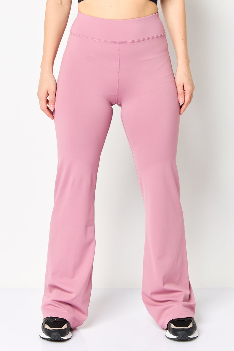 Reebok Women Sportswear Fit Training Bootcut Leggings, Mauve - Image 1