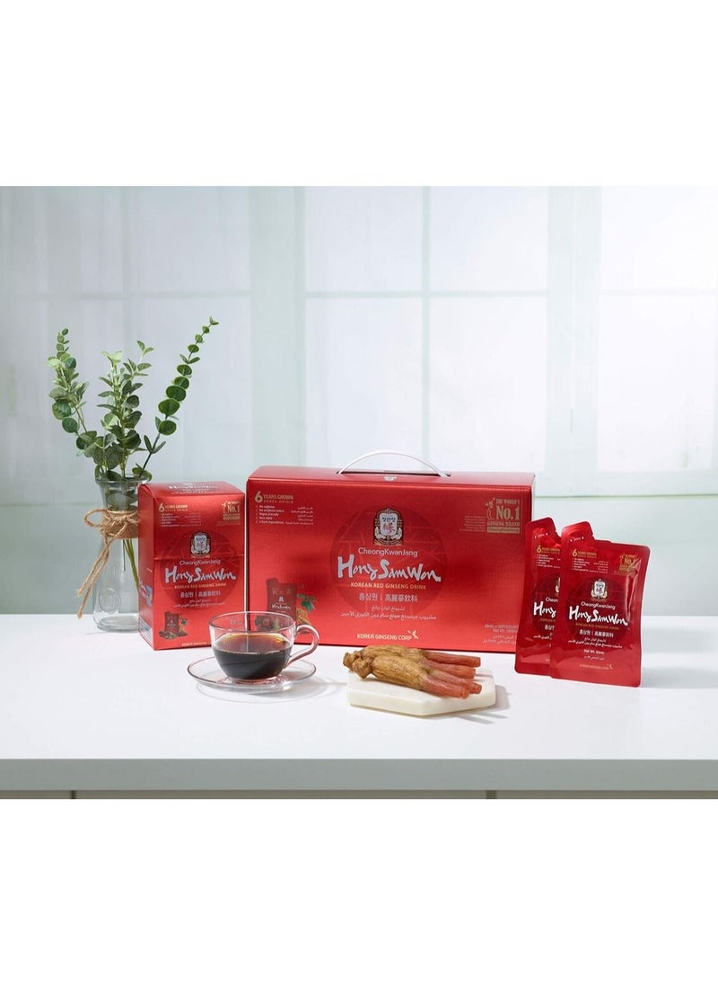 Hong Sam Won Korean Red Ginseng Drink  Set of 3 Boxes (50ml x 10 Pouches Per Box)