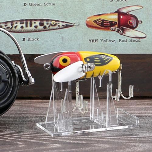 OnFireGuy 10pcs Fishing Lure Display Stands | Clear Acrylic Fishing Lure Easels | Accessories for Fishing & Decoration | 3-Piece Display Stand Measurements: 2" H x 2-5/8" W x 1-1/2" D - Image 2