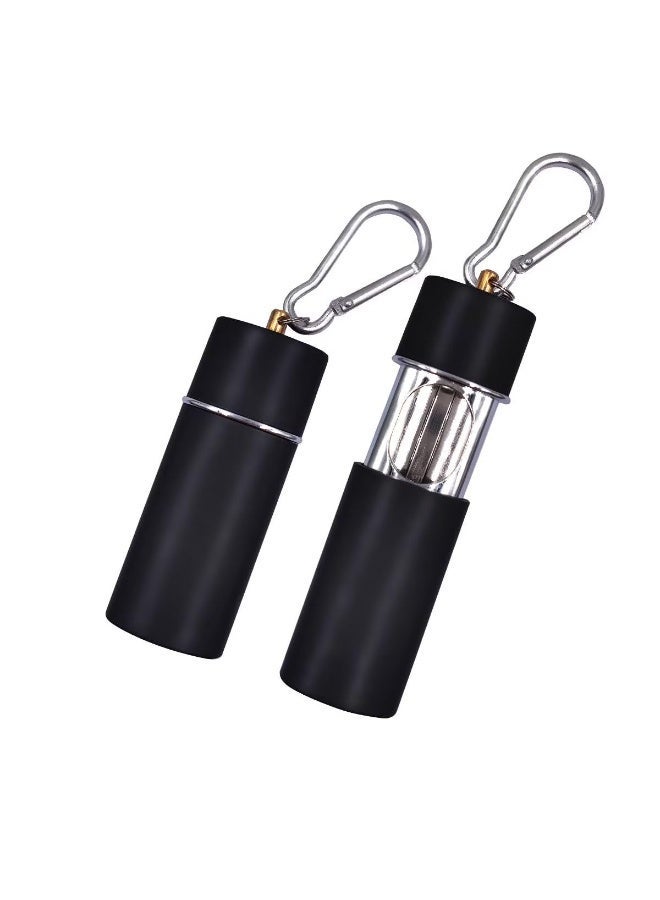 Chabeia Portable Ashtray Stainless Steel, Pocket Ashtray Smell Proof with Lid Mini Anti Soot, Smokeless Ashtray with Buckle, Metal Liner ( Black) - Image 1