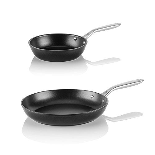 TECHEF - Onyx Collection Nonstick Frying Pan Skillet Set, PFOA-Free, Dishwasher Oven Safe, Stay-Cool Stainless Steel Handle, Induction-Ready, Made in Korea (8-inch and 10-inch) - Image 1