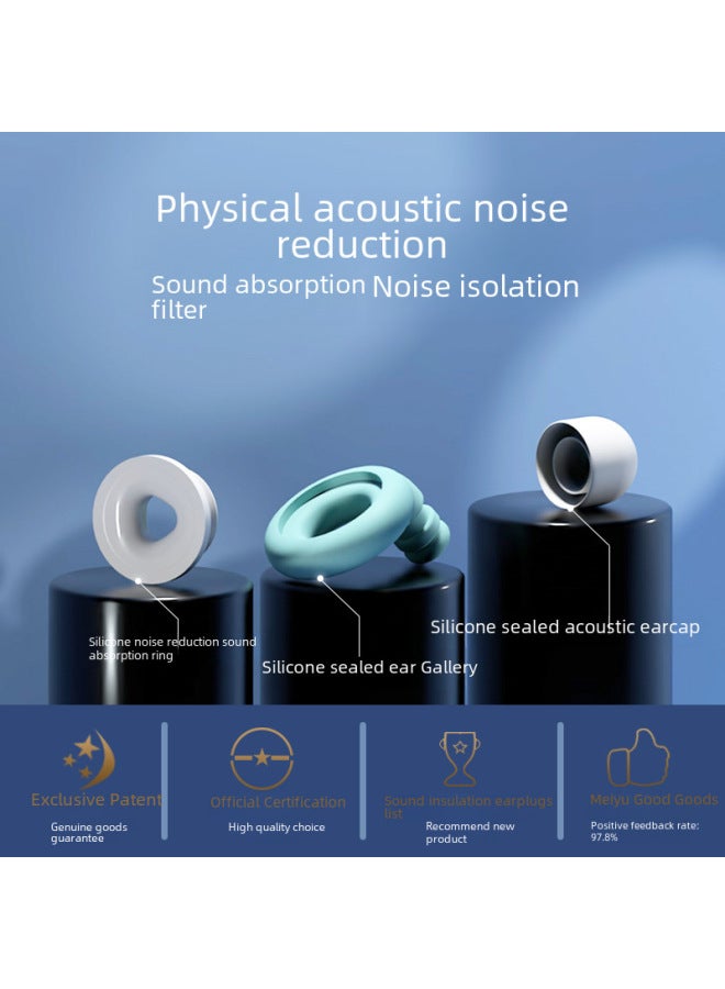 Generic Silicone Earplugs Swimming Waterproof Earplugs Sound Insulation Noise Reduction Earplugs Can Be Printed LOGO Ring Combination Earplugs Wholesale-Color:Black, Green And Black (flip Box + Color Box With Large, Medium And Small Ear Caps - Image 5