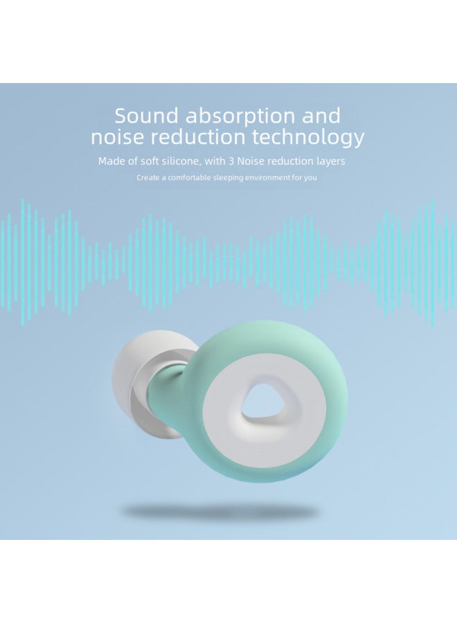 Generic Silicone Earplugs Swimming Waterproof Earplugs Sound Insulation Noise Reduction Earplugs Can Be Printed LOGO Ring Combination Earplugs Wholesale-Color:Black, Green And Black (flip Box + Color Box With Large, Medium And Small Ear Caps - Image 3