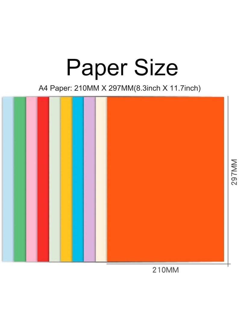 VIO Vibrant Assorted A4 Color Paper Sheets 100 PCS for Decorating Drawing Origami Construction Printing Scrapbooking Card Making DIY Arts Crafts Ideal for School Kindergarten Home Projects for Girls Boys 80 GSM Craft Paper in 10 Colors Suitable for Printing  - Image 3