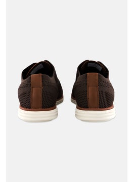 Algspar Men Brand Logo Lace Up Causal Shoes, Dark Brown  - Image 2
