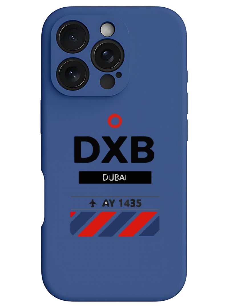 Theodor iPhone 16 Pro Max Blue Protective Slim Fit Case Liquid Silicone Cover with Full Body Protection Anti-Scratch Shockproof Case For iPhone - DXB Airport - Image 1
