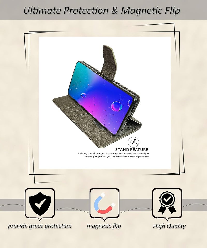 SBMS Flip Cover for Samsung Galaxy A17 5G / Samsung Galaxy F17 5G Back Cover Case with Magnatic Closure | Inbuilt Stand | Card & Money Pocket (MatBlack) - Image 3