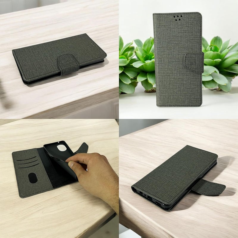 SBMS Flip Cover for Samsung Galaxy A17 5G / Samsung Galaxy F17 5G Back Cover Case with Magnatic Closure | Inbuilt Stand | Card & Money Pocket (MatBlack) - Image 5