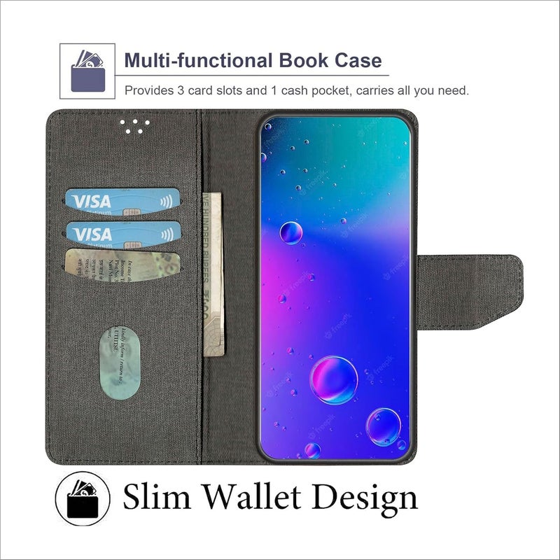 SBMS Flip Cover for Samsung Galaxy A17 5G / Samsung Galaxy F17 5G Back Cover Case with Magnatic Closure | Inbuilt Stand | Card & Money Pocket (MatBlack) - Image 4