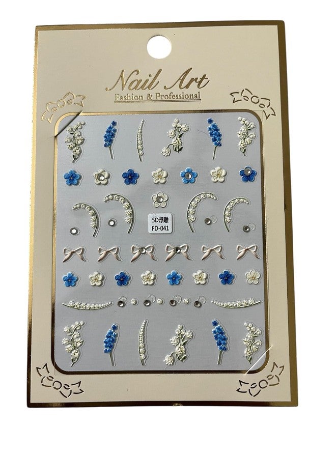 Velme Craft 4 Sheet 5D Nail Art Stickers | DIY Nail Extension | Design Love Heart Floral Patterns | Easy to Apply | Waterproof Long Lasting | Stylish Nail Accessories with Self-Adhesive (Style 4) - Image 5