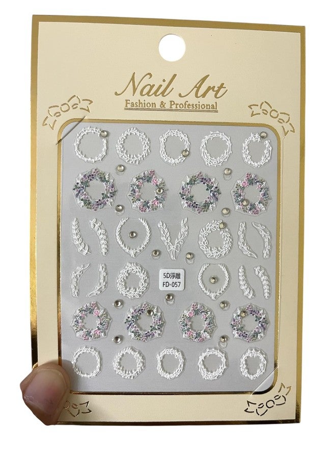 Velme Craft 4 Sheet 5D Nail Art Stickers | DIY Nail Extension | Design Love Heart Floral Patterns | Easy to Apply | Waterproof Long Lasting | Stylish Nail Accessories with Self-Adhesive (Style 4) - Image 4