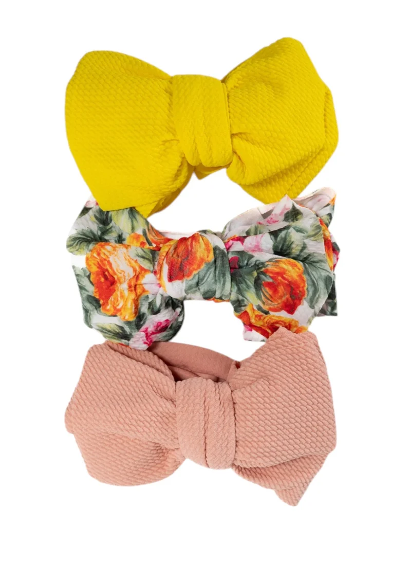 Bambimici Bambimici - Mira Assorted Big Ribbon Bow Headband for Babies - Multicolor, Yellow