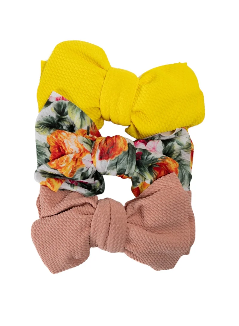 Bambimici Bambimici - Mira Assorted Big Ribbon Bow Headband for Babies - Multicolor, Yellow