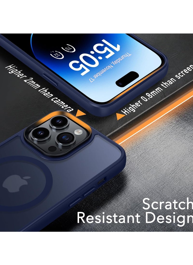 Generic - Magnetic Case For iPhone 13 Pro Case Compatible with MagSafe Military Grade Protection Shockproof Translucent Matte Case Anti Scratch Shockproof Phone Case (Blue) - Image 1