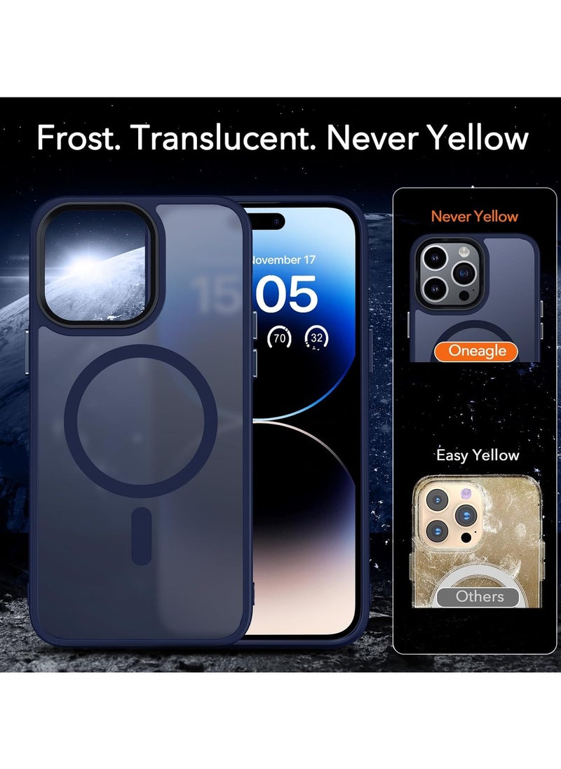 Generic - Magnetic Case For iPhone 13 Pro Case Compatible with MagSafe Military Grade Protection Shockproof Translucent Matte Case Anti Scratch Shockproof Phone Case (Blue) - Image 1