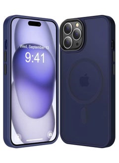 Magnetic Case For iPhone 13 Pro Case Compatible with MagSafe Military Grade Protection Shockproof Translucent Matte Case Anti Scratch Shockproof Phone Case (Blue)