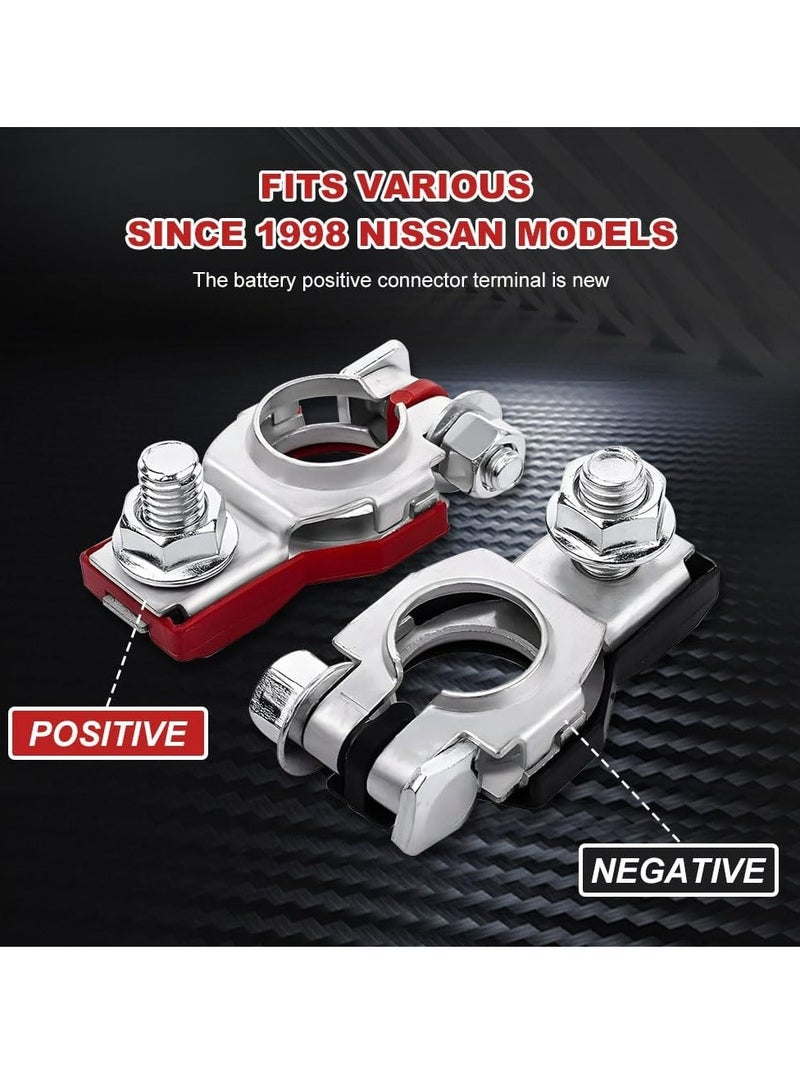 Loquat 2Pairs Car Battery Terminal Connectors, Top Post Battery Cable Terminal Clamp Set, Positive and Negative,for Car, Van and More - Image 3