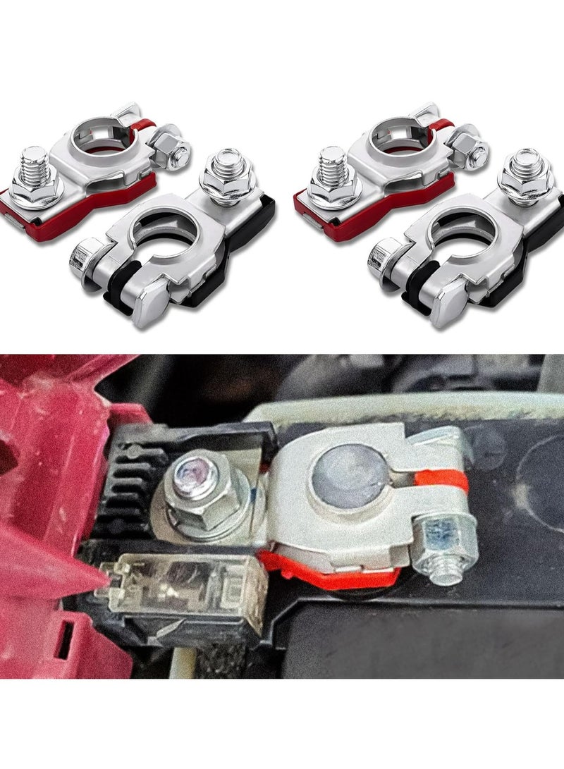 Loquat 2Pairs Car Battery Terminal Connectors, Top Post Battery Cable Terminal Clamp Set, Positive and Negative,for Car, Van and More - Image 1