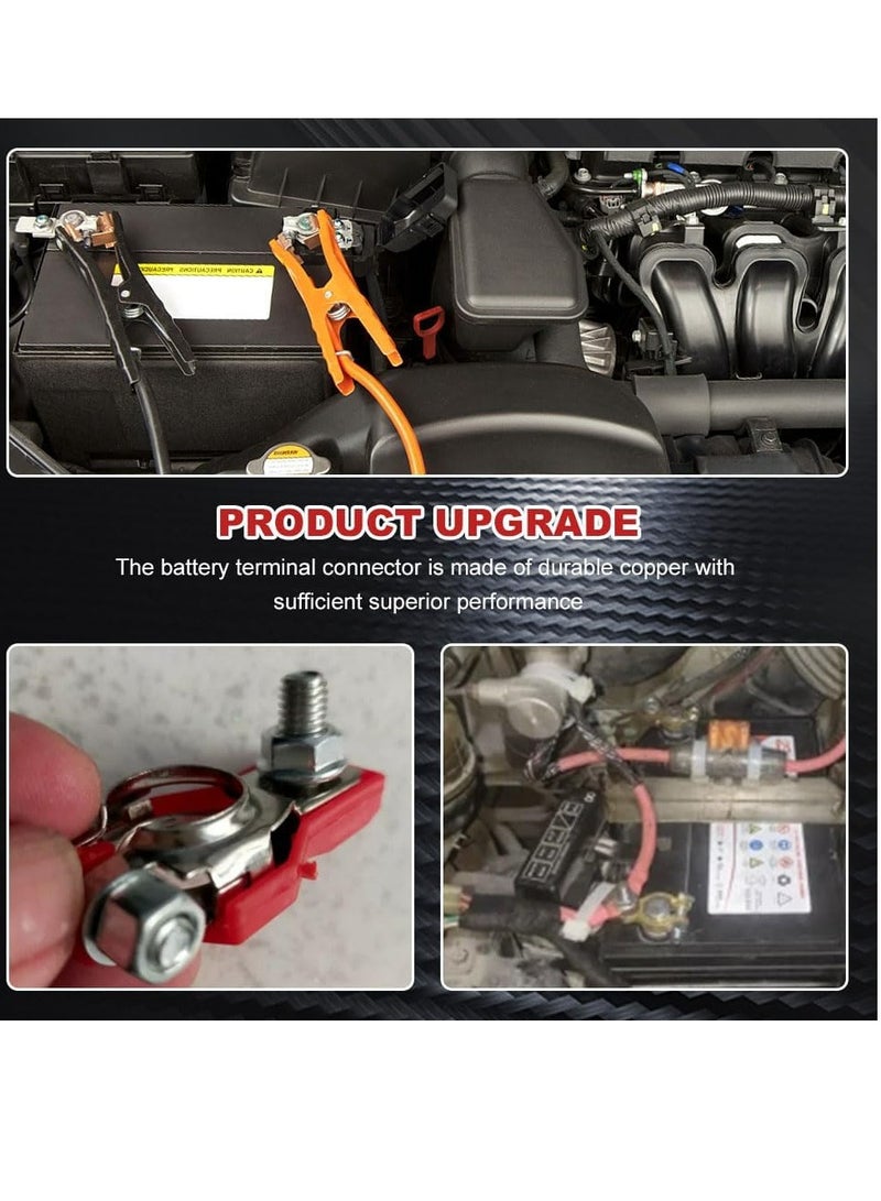 Loquat 2Pairs Car Battery Terminal Connectors, Top Post Battery Cable Terminal Clamp Set, Positive and Negative,for Car, Van and More - Image 5