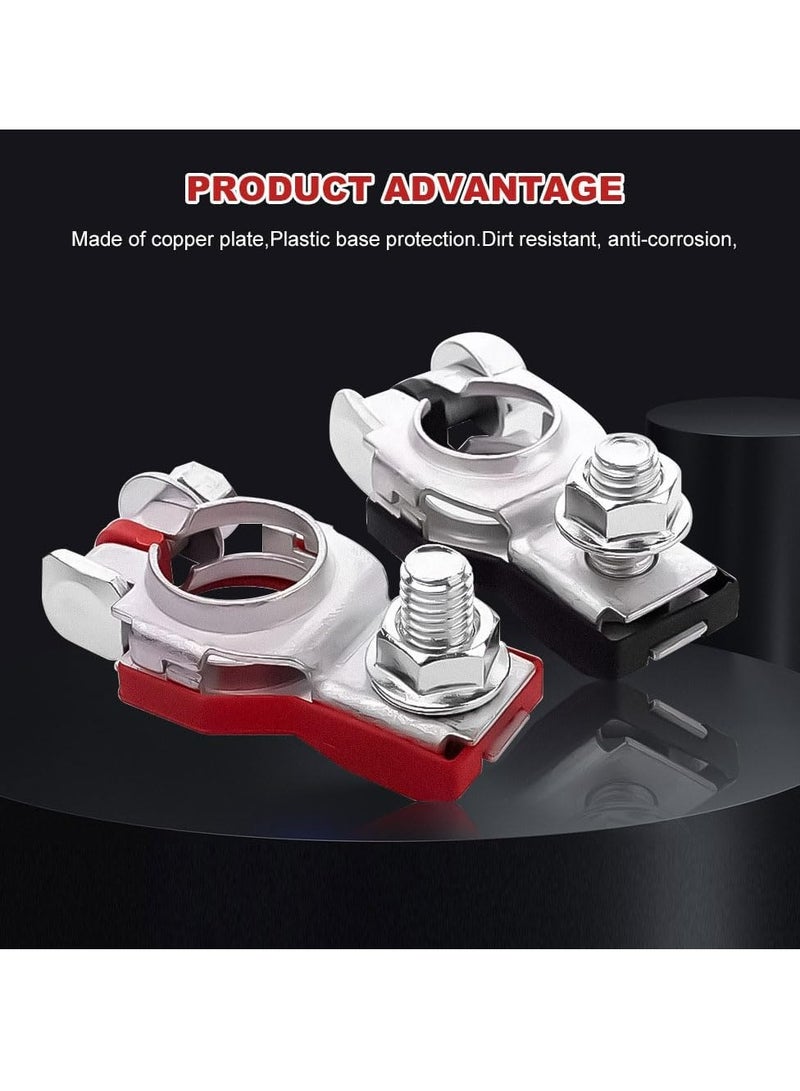 Loquat 2Pairs Car Battery Terminal Connectors, Top Post Battery Cable Terminal Clamp Set, Positive and Negative,for Car, Van and More - Image 4