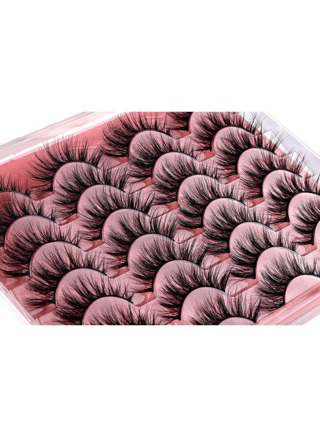 zanlufly False Eyelashes Wispy Lashes Natural Look Eye Lashes Cat Eye Fake Eyelashes C-Curly False Lashes Volume Handmade Light Volume Eyelashes 14 Pairs Pack by zanlufly - Image 3