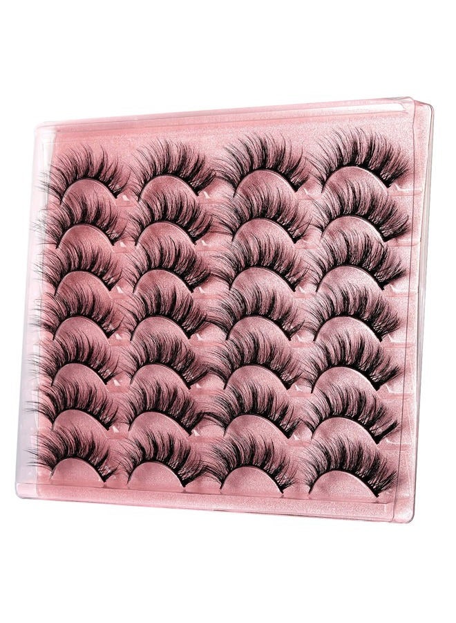 zanlufly False Eyelashes Wispy Lashes Natural Look Eye Lashes Cat Eye Fake Eyelashes C-Curly False Lashes Volume Handmade Light Volume Eyelashes 14 Pairs Pack by zanlufly - Image 4