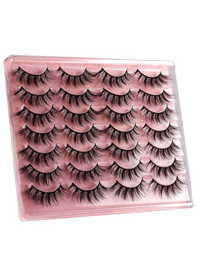 zanlufly False Eyelashes Wispy Lashes Natural Look Eye Lashes Cat Eye Fake Eyelashes C-Curly False Lashes Volume Handmade Light Volume Eyelashes 14 Pairs Pack by zanlufly - Image 5