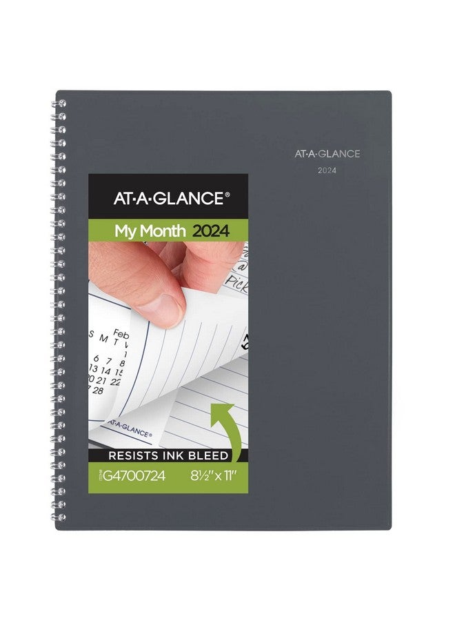 AT-A-GLANCE 2024 Monthly Planner, DayMinder, 8-1/2" x 11", Large, Gray (GC4700724) - Image 1