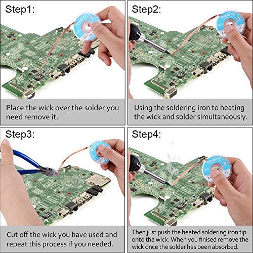 MOGAOPI Solder Wick and Desoldering Pump, Spare nozzle, Solder Sucker, Desoldering Wick,1pcs Solder Braid Desoldering Vacuum Pump Solder Remover Tool - Image 5