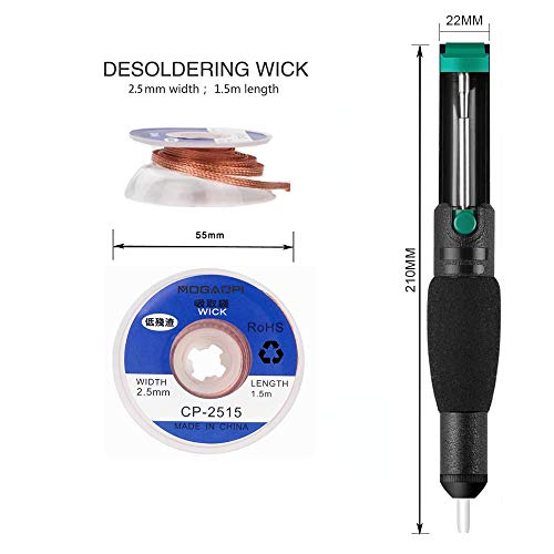 MOGAOPI Solder Wick and Desoldering Pump, Spare nozzle, Solder Sucker, Desoldering Wick,1pcs Solder Braid Desoldering Vacuum Pump Solder Remover Tool - Image 3