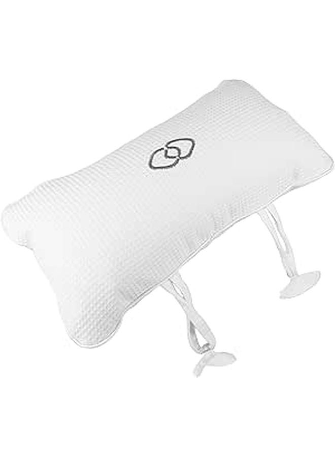 Non Slip Bathtub Pillow with Waffle Embroidery Neck Head Support Cushion for Relaxing Soak - Image 1