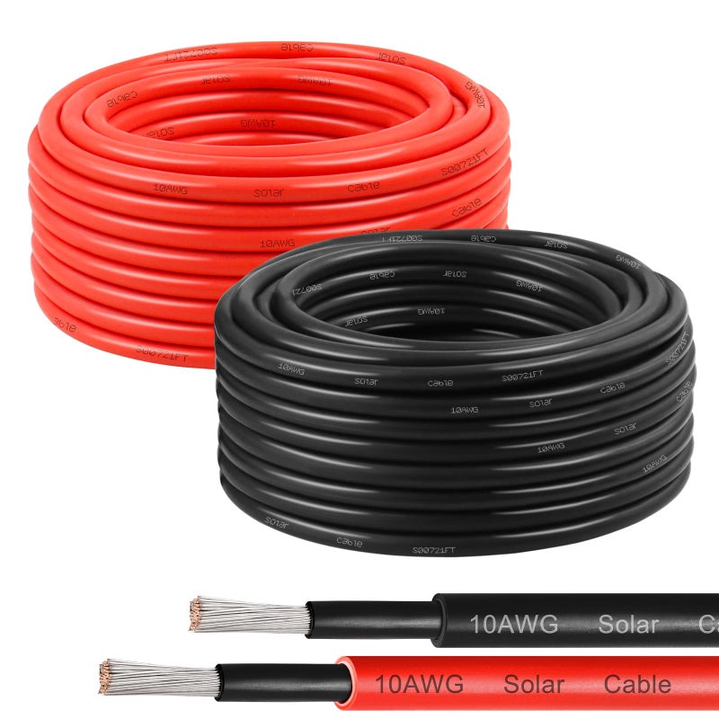 XRDS -RF XRDS RF 10AWG Solar Wire 6mm 2 Pack 30FT Red Black Solar Panel Cable 84 Strands Tinned Copper XLPE Insulated Outdoor Wire for PV Systems Inverter Battery RV Car Boat Fire UV Resistant - Image 2