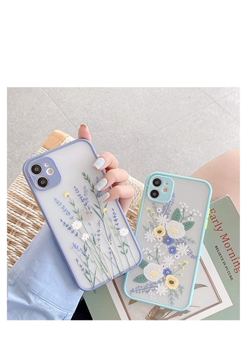 SYOSI Compatible for iPhone 11 Case for Clear Flowers Pattern Frosted PC Back 3D Floral Girls Woman and Soft TPU Bumper Protective Silicone Slim Shockproof Case - Image 3