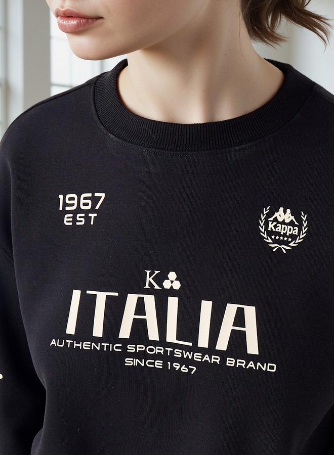 Kappa Logo Print Cropped Sweatshirt - Image 4